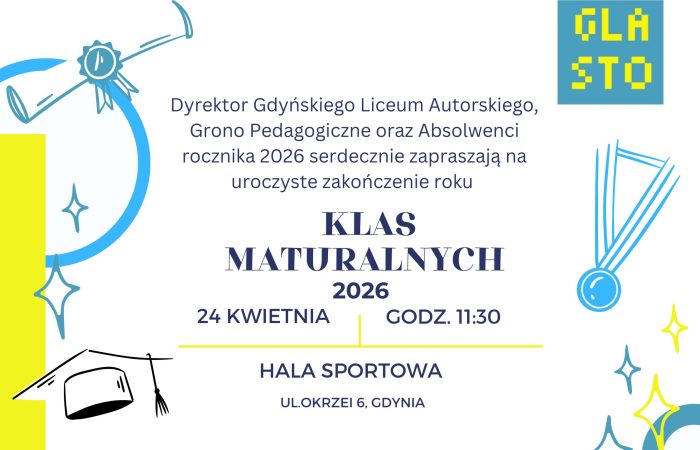 Zaproszenie na zakończenie roku szkolnego klas maturalnych.
